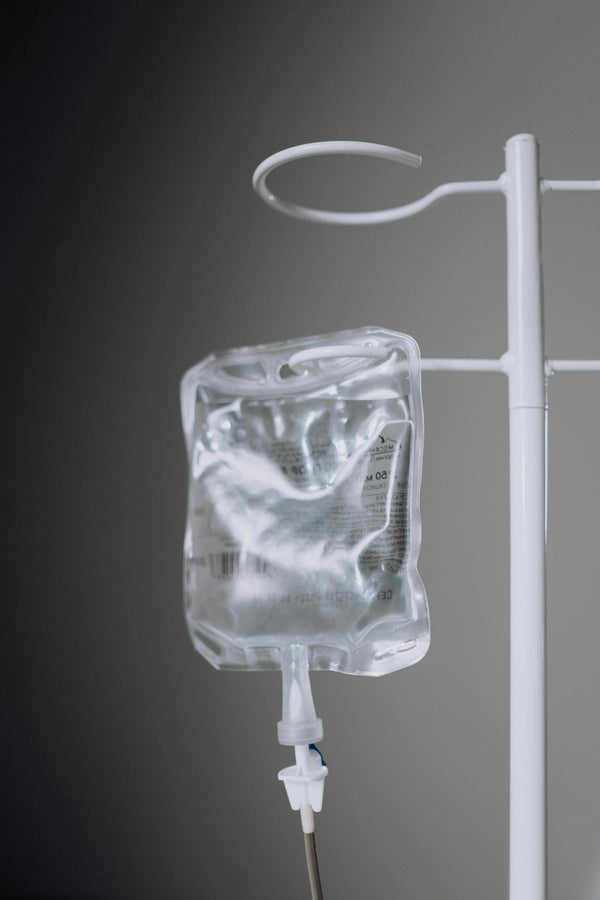 IV infusion bag hanging