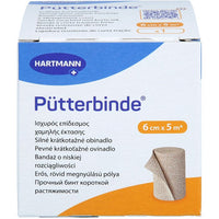 Pütterbinde 6cmx5m, hautfarben, mit Verbandklammern