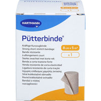 Pütterbinde 8cmx5m, hautfarben, mit Verbandklammern