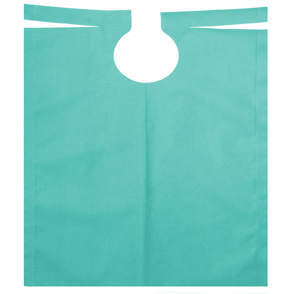 Patient gown, PE film, 80x54cm, light green