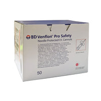 BD Venflon Pro Safety, pink, 20G, 1.1x32mm, Safety IV Catheter