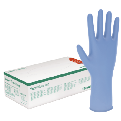 Vasco Guard long Gr.XL, puder-u. latexfrei, unsteril, blau, Nitril-Untersuchungshandschuhe, 290mm