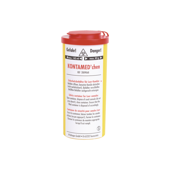 Safety Container for Needles and Syringes, (HxD) 11.5x4.5cm (Kontamedchen)