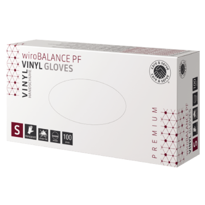 care & serve® - PREMIUM | wiroBALANCE PF | Vinyl Gloves | transparent | S powder-free