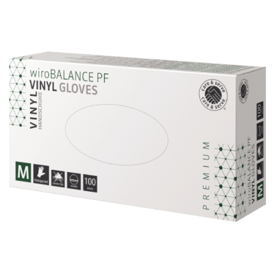 care & serve® - PREMIUM | wiroBALANCE PF | Vinyl Gloves | transparent | M powder-free