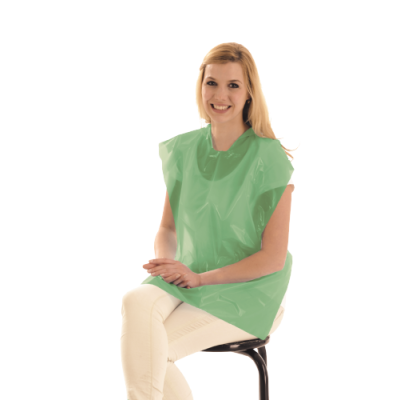 Patient Cape, PE FILM, 80x54cm, light green