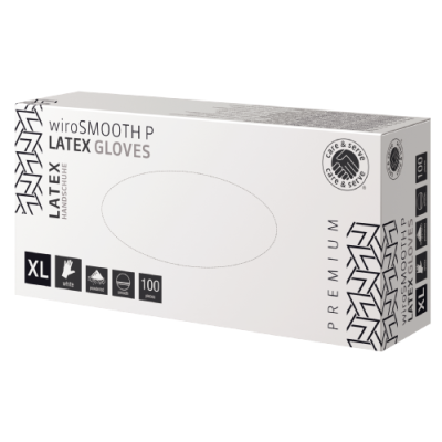 wiroSMOOTH P, Latex Handschuhe, weiß, XL gepudert