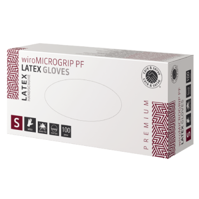 wiroMICROGRIP PF, Latex Gloves, white, S powder-free
