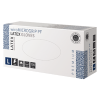 wiroMICROGRIP PF, Latex Gloves, white, L powder-free