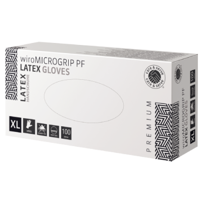 wiroMICROGRIP PF, Latex Gloves, white, XL powder-free