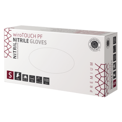 wiroTOUCH PF, Nitrile Gloves, white, S powder-free