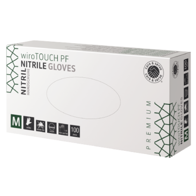 wiroTOUCH PF, Nitrile Gloves, white, M powder-free