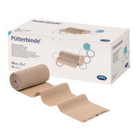 Pütter bandage 12cmx5m, skin-colored, with bandage clips