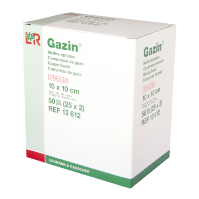Gazin-Kompressen 10x10cm, unsteril, 12fach