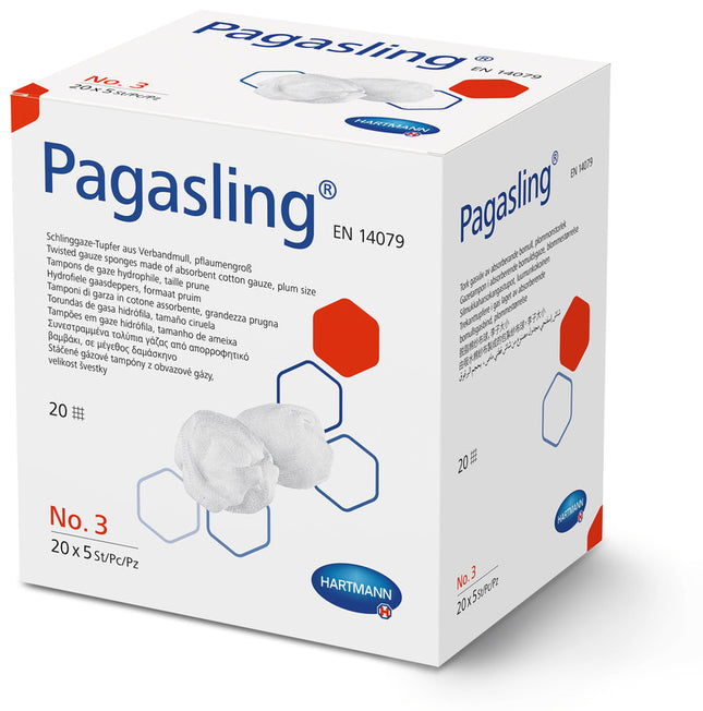 Pagasling Schlinggaze-Tupfer steril, pflaumengroß, Gr. 3
