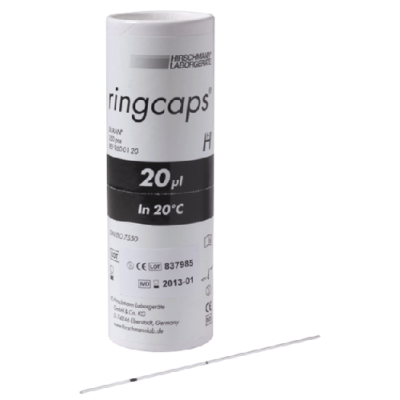ringcaps, Einmal-Kapillarpipetten mit Ringmarke 20yl