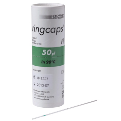 ringcaps, Einmal-Kapillarpipetten mit Ringmarke 50yl