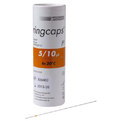 ringcaps, Einmal-Kapillarpipetten mit Ringmarke 5+10µl