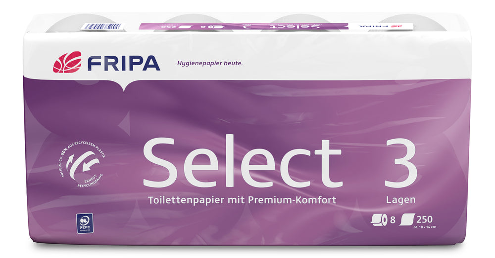 Toilettenpapier Select 3-lagig, hochweiß