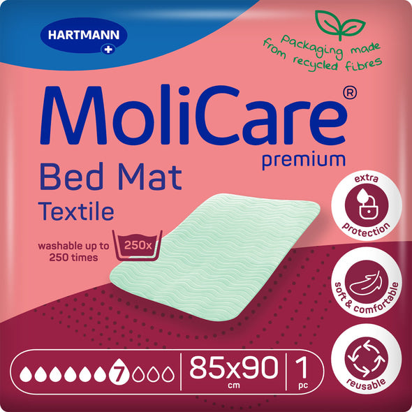 Moli Care® Premium Bed Mat Textile 7 Drops 85 x 90