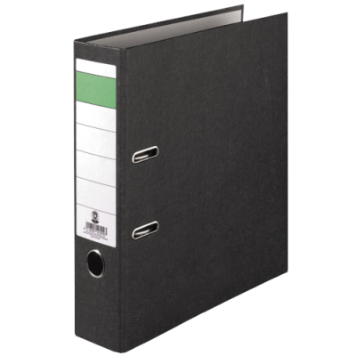 Black Lever Arch File with Green Spine Label A4, 8cm