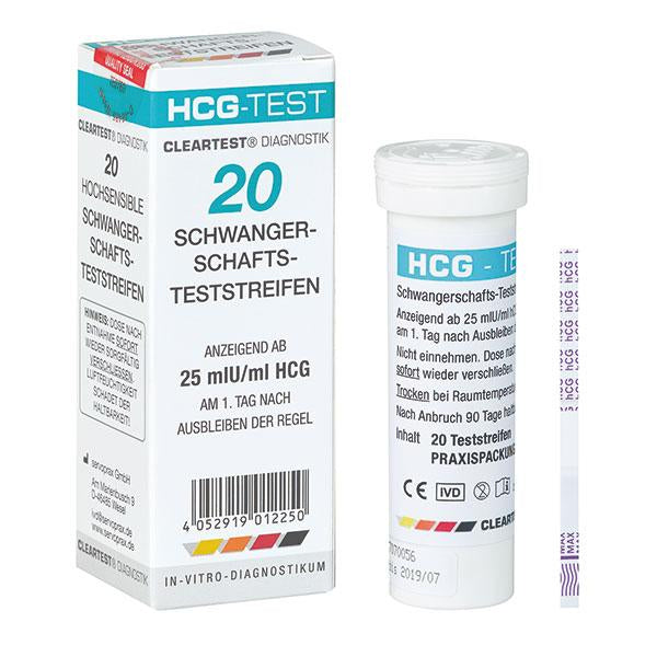 Cleartest HCG Schwangerschafts-Test, Praxispackung 1 x 20 Test