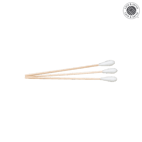 Cotton swabs made of plastic, sterile, individually wrapped, L=15cm, swab Ø10x35mm