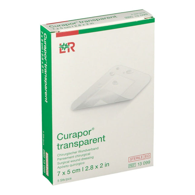 Curapor transparent wound dressing 7x5cm, sterile