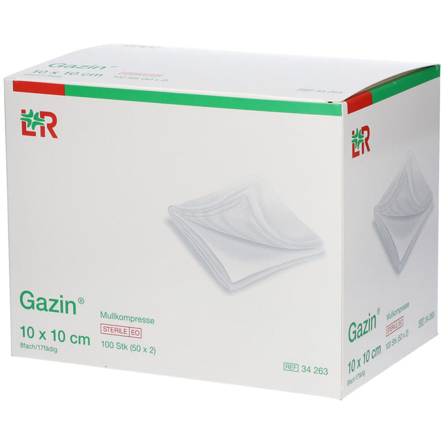 Gazin-Kompressen 10x10cm, unsteril, 12fach