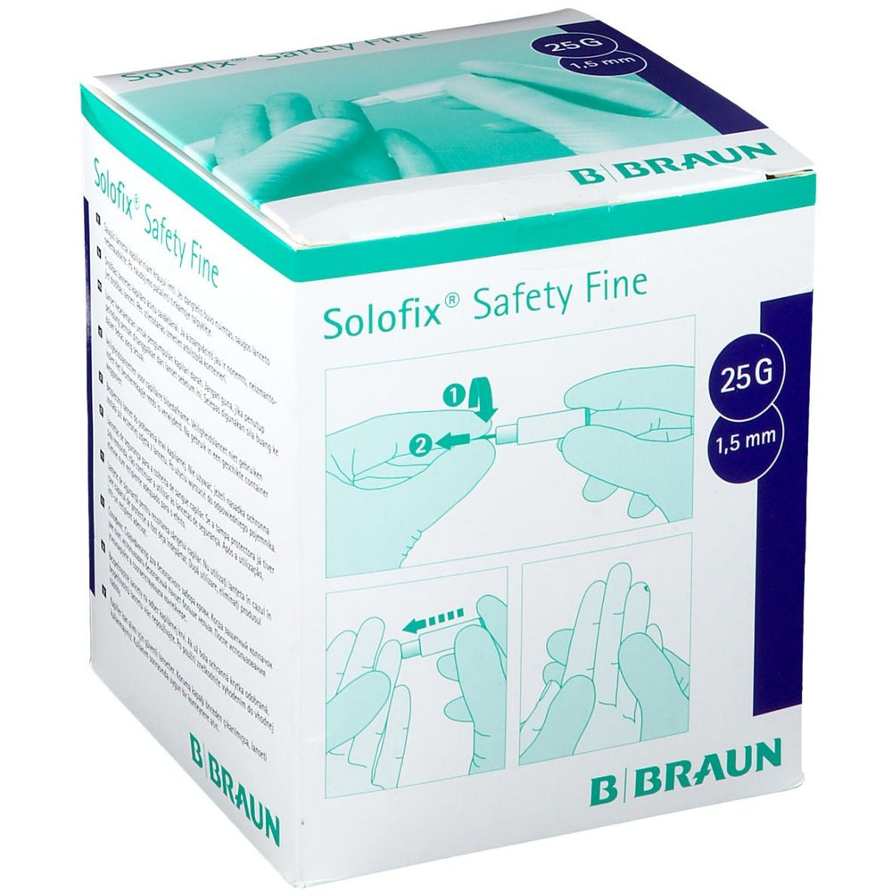 Blutlanzetten Solofix Safety Fine, G25, Punktionstiefe 1,5mm