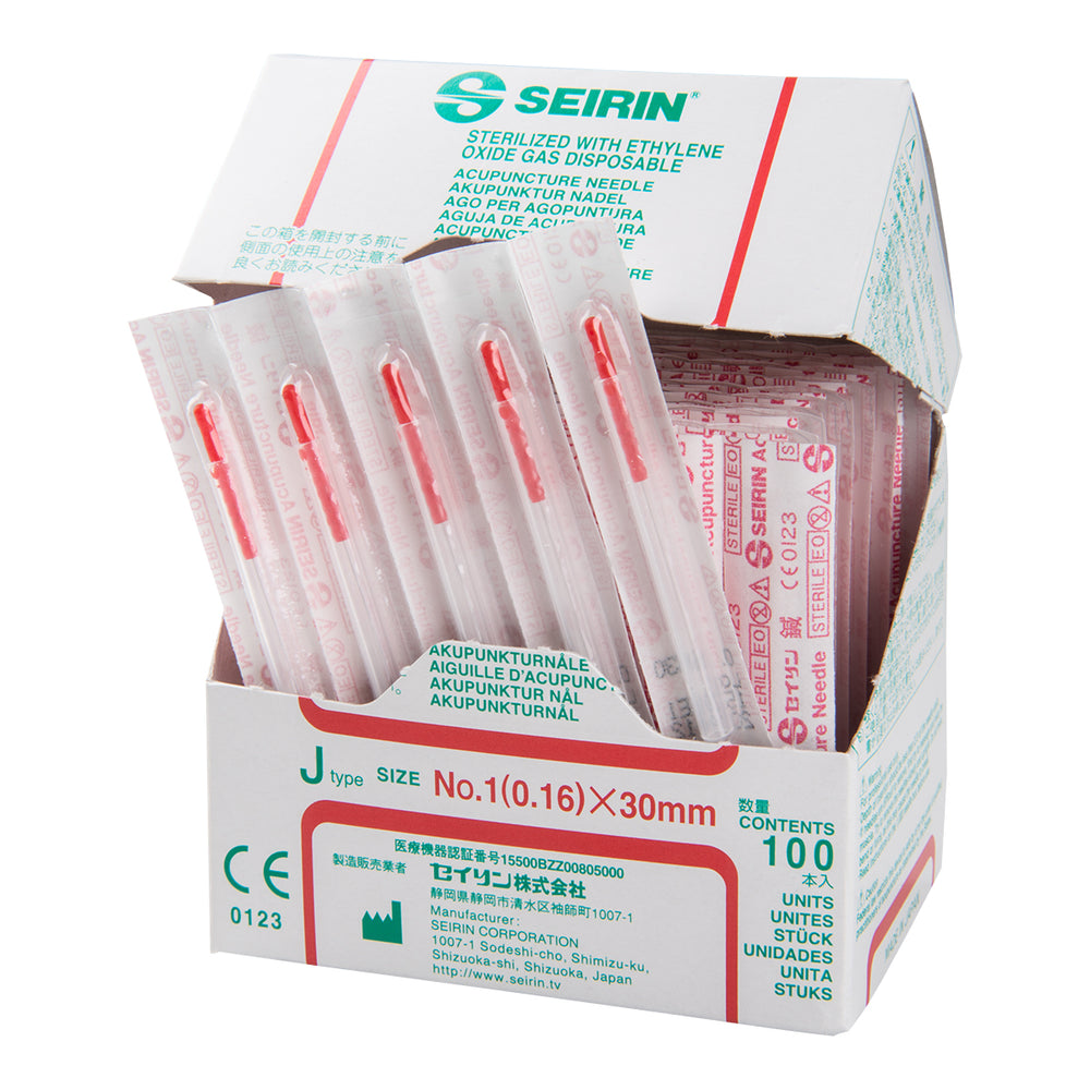 Seirin J-Type, with Guide Tube, red, 0.16x30mm