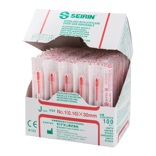 Seirin J-Type, with Guide Tube, red, 0,16x30mm
