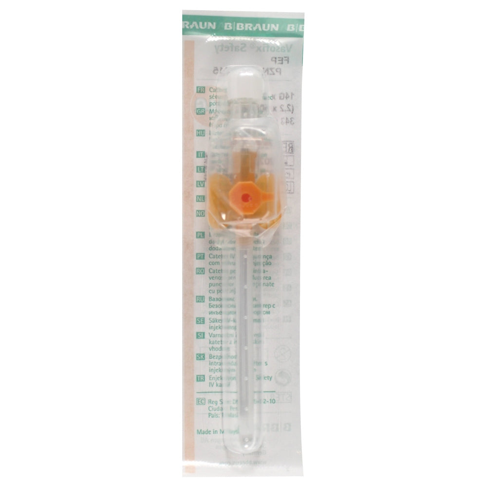 Vasofix Safety 2.20mm x 50mm 14G Orange with Valve